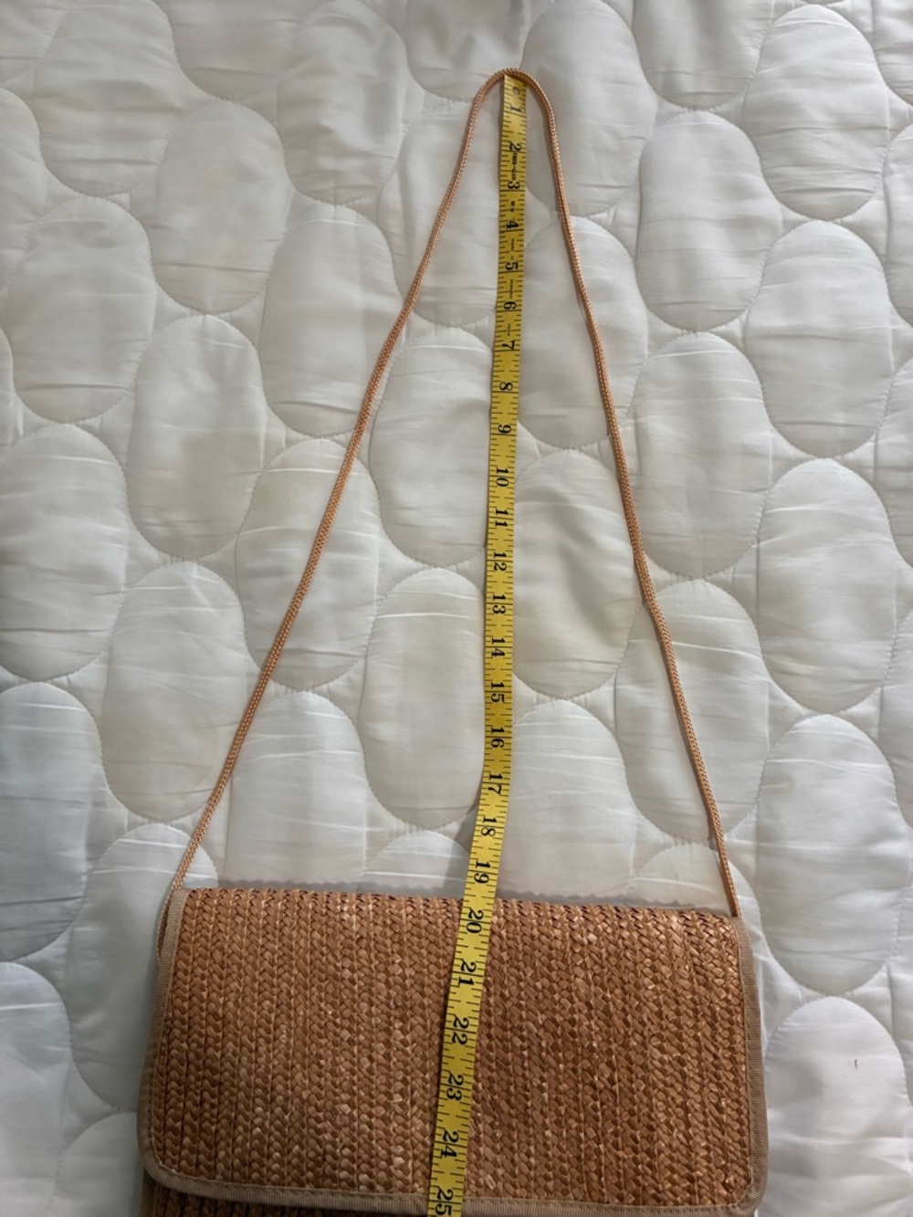 Woven Straw Rattan Wicker Purse Crossbody Waves Tandem Bags Of California - Picture 8 of 10